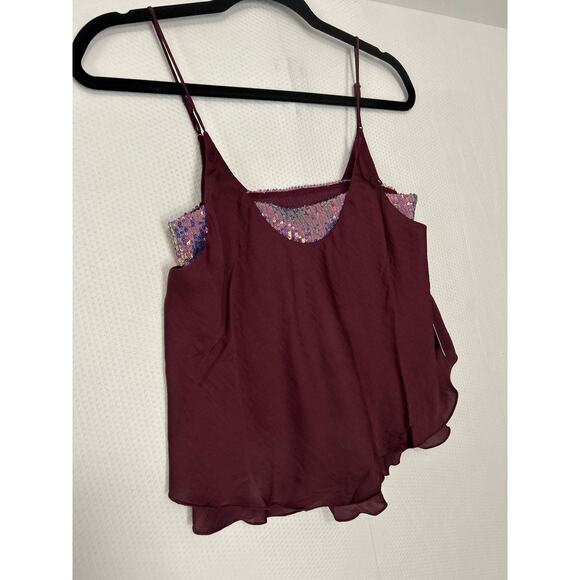 Free People Intimacy Womens Turn it On Plum Sequins Cami Swing Womens Top XS NWT - Picture 4 of 11